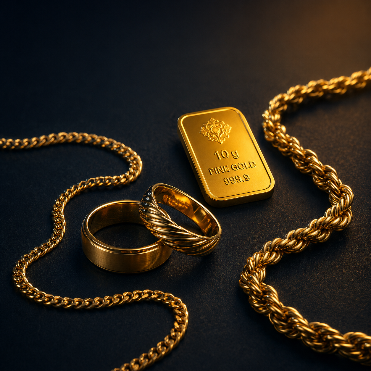 Joyas y lingotes de oro