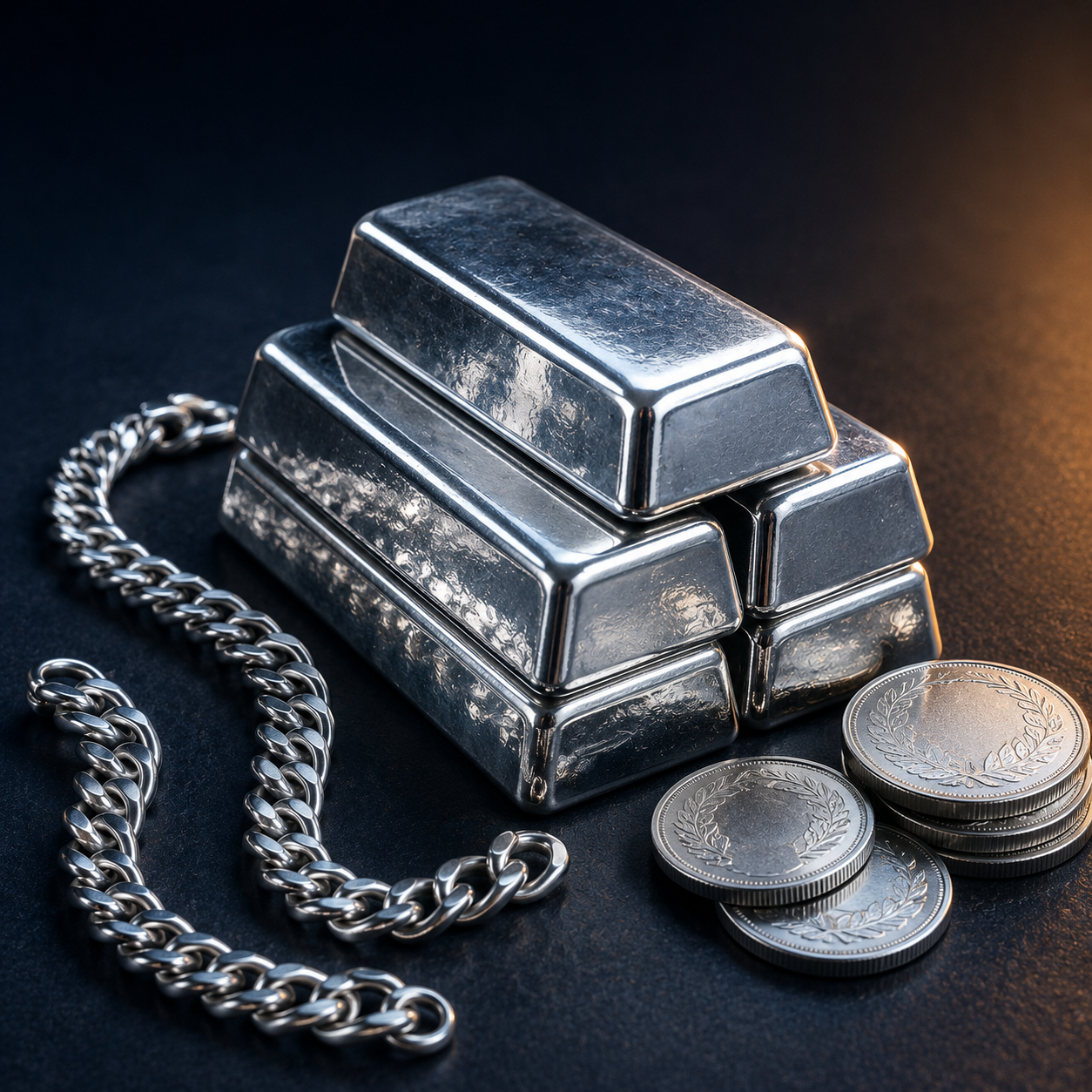 Lingotes y artículos de plata